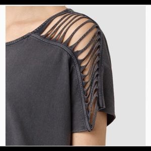 All Saints Slash Shoulder Tee